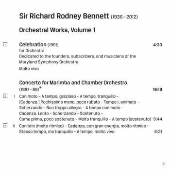 SACD John Wilson: Vol. 1: Marimba Concerto; Symphony No. 3; Celebration; Summer Music; Sinfonietta