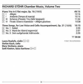 CD Richard Stöhr: Chamber Music, Volume Two