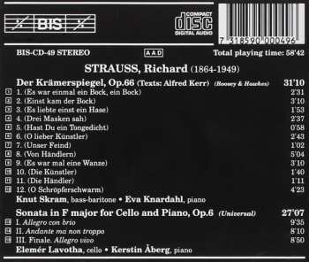 CD Richard Strauss: Der Krämerspiegel, Op.66; Cello Sonata, Op.6
