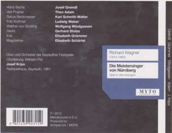 4CD/Doos Richard Wagner: Die Meistersinger Von Nürnberg - Gesamtaufnahme Bayreuth 1961