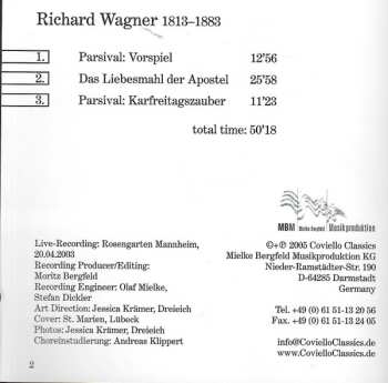 CD Richard Wagner: Das Liebesmahl Der Apostel / Parzival: Vorspiel • Karfreitagzauber