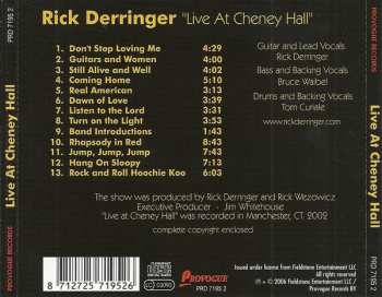 CD Rick Derringer: Live At Cheney Hall