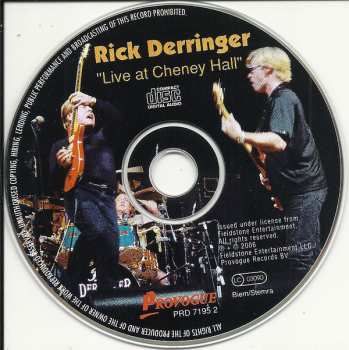 CD Rick Derringer: Live At Cheney Hall