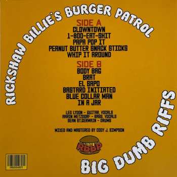 LP Rickshaw Billie's Burger Patrol: Big Dumb Riffs CLR | LTD
