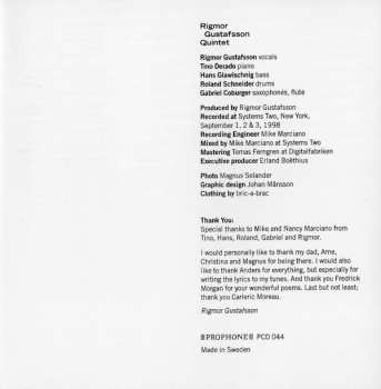 CD Rigmor Gustafsson Quintet: Plan #46