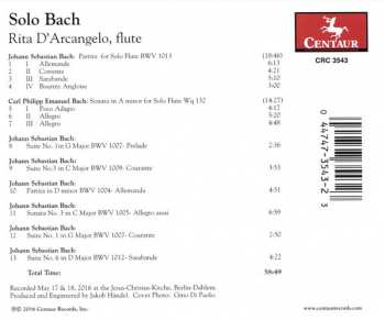 CD Rita D'Arcangelo: Solo Bach