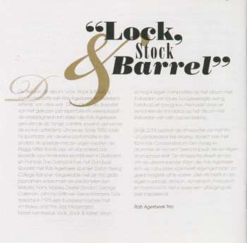 CD Rob Agerbeek Trio: Lock, Stock & Barrel