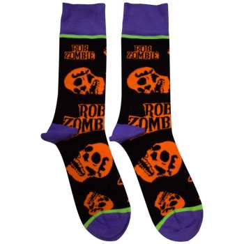 Merch Rob Zombie: Enkelsokken Orange Skulls