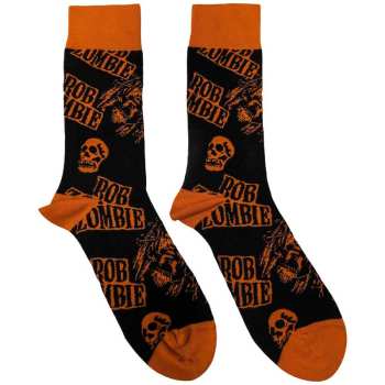 Merch Rob Zombie: Enkelsokken Skull Face Orange