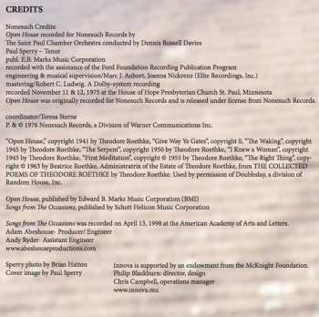 CD The Saint Paul Chamber Orchestra: Open House (Song Cycles By Robert Beaser And William Bolcom)