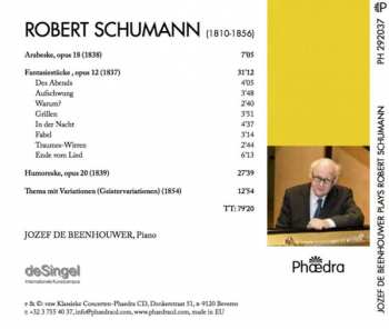 CD Robert Schumann: Arabeske; Fantasiestücke, Op. 12; Humoreske; Geistervariationen