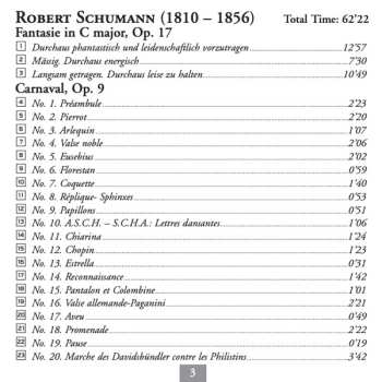 CD Robert Schumann: Carnaval, Op. 9; Fantasie, Op. 17