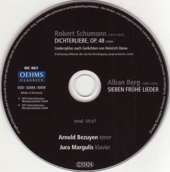 CD Robert Schumann: Dichterliebe / Sieben Frühe Lieder