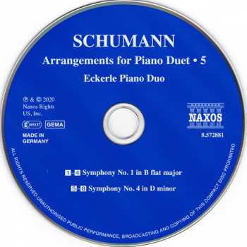 CD Robert Schumann: Arrangements For Piano Duet, Vol. 5