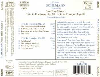 CD Robert Schumann: Piano Trios, Volume 1 - Trio No. 1 In D Minor • Trio No. 2 In F Major