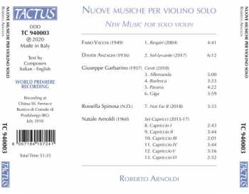 CD Rossella Spinosa: Nuove Musiche Per Violino Solo (New Music For Solo Violin)