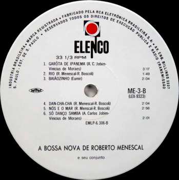 LP Roberto Menescal E Seu Conjunto: A Bossa Nova De Roberto Menescal E Seu Conjunto