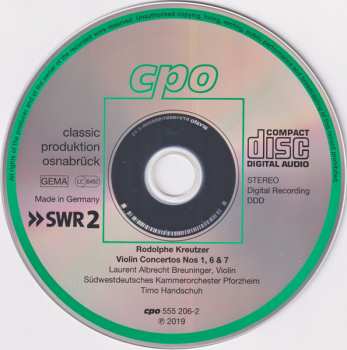 CD Albrecht Breuninger: Violin Concertos 1, 6 & 7