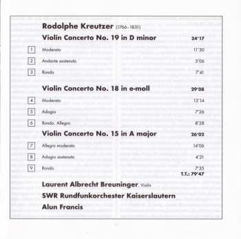 CD Alun Francis: Violin Concertos 15, 18 & 19