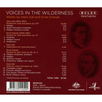 CD Roger Benedict: Voices In The Wilderness: Works By Hans Gál And Ernst Krenek