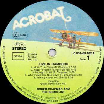 LP Roger Chapman: Live In Hamburg