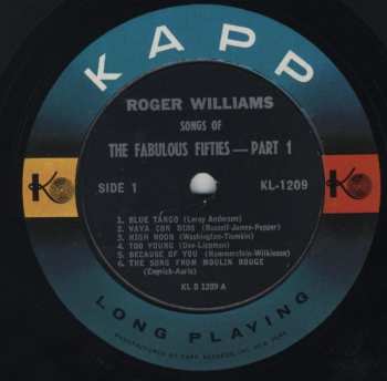 LP Roger Williams: Songs Of The Fabulous Fifties Part 1