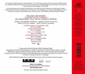 CD Roland Dahinden: Talking With Charlie - An Imaginary Talk With Charlie Parker