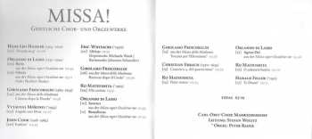CD Eric Whitacre: Missa! - Geistliche Chor - und Orgelwerke