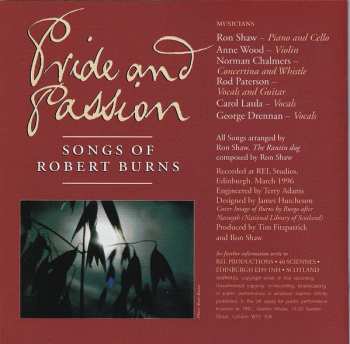 CD Carol Laula: Pride And Passion (Songs Of Robert Burns)
