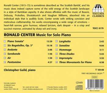 CD Ronald Center: Instrumental And Chamber Music Volume One: Music For Solo Piano