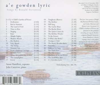 CD Ronald Stevenson: A'e Gowden Lyric - Songs By Ronald Stevenson