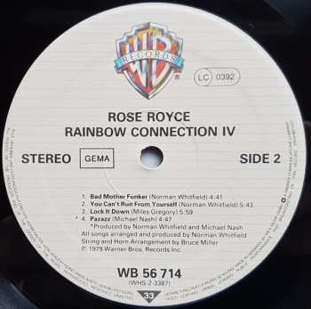 LP Rose Royce: Rainbow Connection IV