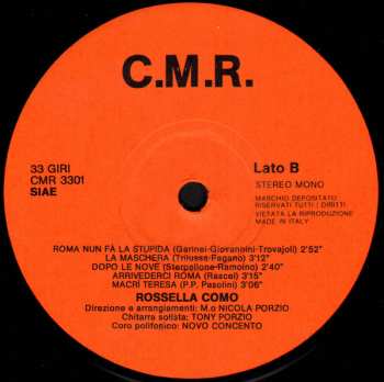 LP Rossella Como: Roma Folk
