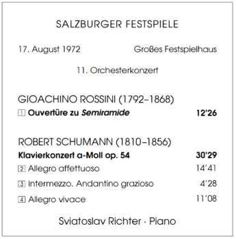 CD Robert Schumann: Semiramide-Ouvertüre / Klavierkonzert A-Moll / Sinfonia Concertante KV 364