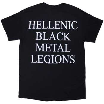 Merch Rotting Christ: Rotting Christ Unisex T-shirt: Hellenic Black Metal Legions (black) (back Print) (small) S