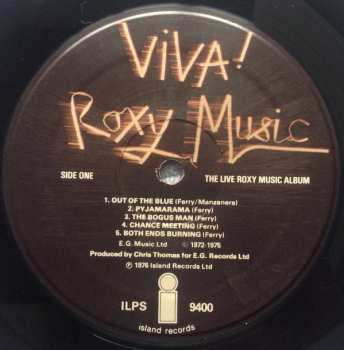 LP Roxy Music: Viva! Roxy Music (The Live Roxy Music Album)