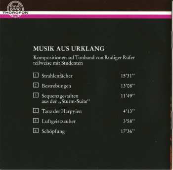 CD Rüdiger Rüfer: Musik Aus Urklang (Tonbandkompositionen von Rüdiger Rüfer)