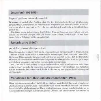 CD Rudolf Kelterborn: Changements / Ensemble-Buch I / Escursioni / Fantasia A Tre / Variationen Für Oboe Und Streichorchester