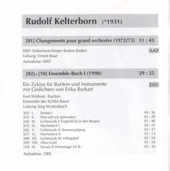 CD Rudolf Kelterborn: Changements / Ensemble-Buch I / Escursioni / Fantasia A Tre / Variationen Für Oboe Und Streichorchester