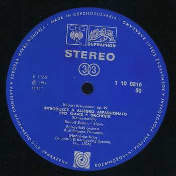 LP Robert Schumann: Klavírní Skladby R. Schumanna