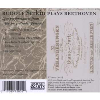 CD Ludwig van Beethoven:  Live Performances From The 1954 Prades Festival