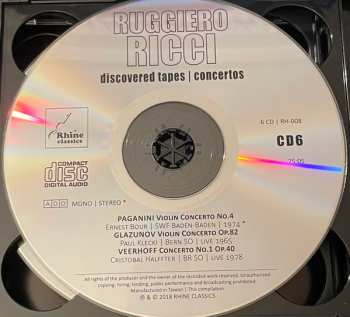6CD Ruggiero Ricci: Discovered Tapes: Concertos