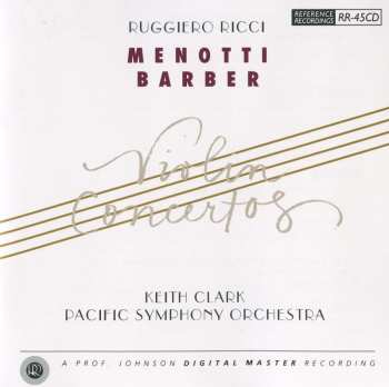 CD Ruggiero Ricci: Menotti / Barber: Violin Concertos