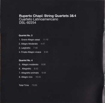 CD Ruperto Chapi: String Quartets 3&4