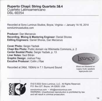 CD Ruperto Chapi: String Quartets 3&4