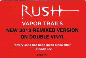 2LP Rush: Vapor Trails Remixed
