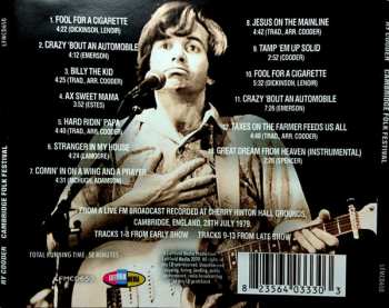 CD Ry Cooder: Cambridge Folk Festival  UK Broadcast 1979