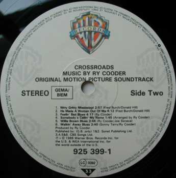 LP Ry Cooder: Crossroads - Original Motion Picture Soundtrack