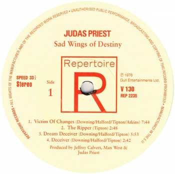 LP Judas Priest: Sad Wings Of Destiny