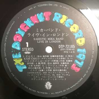CD Sadistic Mika Band: Mika Band Live In London